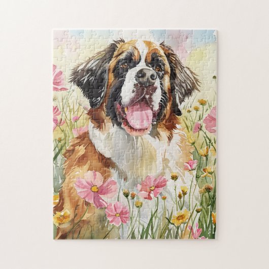 Puzzle – Cadeau de puzzle du chien Saint-Bernard (Vertical)