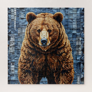 Puzzle Cadeau d'ours grizzly pour les amoureux de la faun