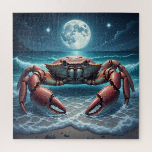 Puzzle Cadeau du zodiaque Cancer avec clair de lune océan