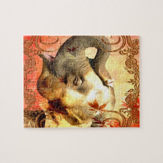 Puzzle cadeau Eléphant rose (Horizontal)