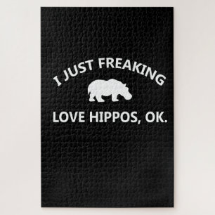 Puzzle Cadeau Hippo Lover I Just Freaking Love Hippo Ok