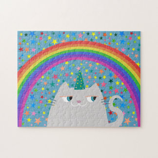 Puzzle Cadeau Mignon Licorne Chat Énigme Arc-en-Ciel Étoi