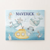 Puzzle Cadeau Océan pour Garçons, Personnalisé sous la me (Horizontal)