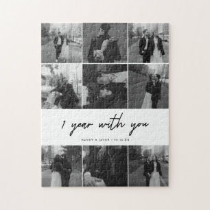 Puzzle Cadeau personnalisé pour les 1 an de couple avec 9