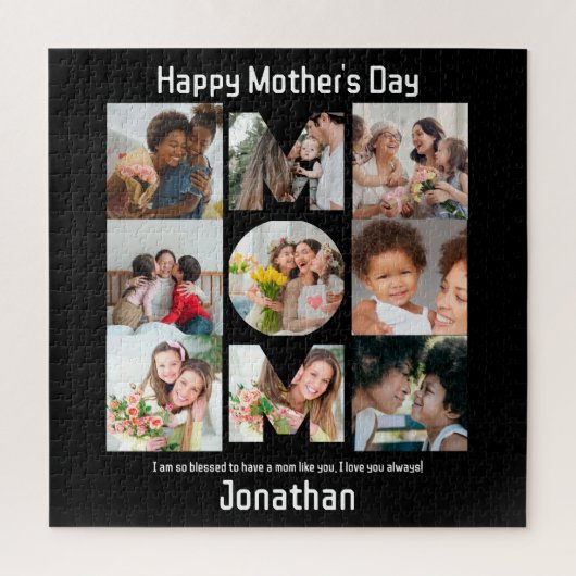 Puzzle Cadeau personnalisé pour maman mère Fête 9 Photo C (Vertical)
