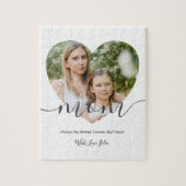 Puzzle Cadeau Photo Moderne Chic Coeur Formé Pour Maman (Vertical)