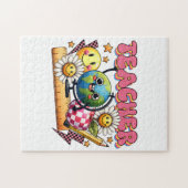 Puzzle Cadeau pour Enseignant | Enseignant Floral (Horizontal)