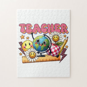Puzzle Cadeau pour Enseignant Enseignant Floral