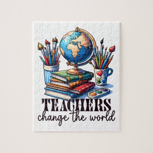 Puzzle Cadeau pour Enseignant | Les Enseignants Changent (Vertical)