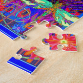 Puzzle Cadeaux bleus de fleur de libellules tropicales (Côté)