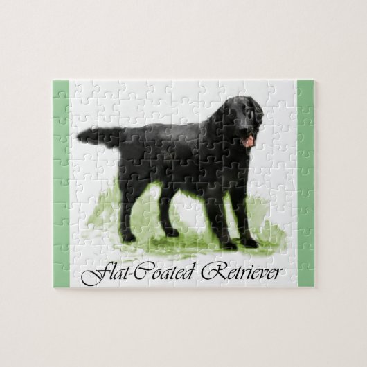 Puzzle Cadeaux d'Art Retriever à revêtement plat (Horizontal)