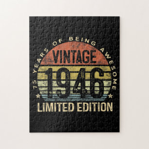 Puzzle Cadeaux de 75 ans Vintage 1946 Anniversaire