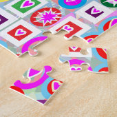 Puzzle Cadeaux de collection de rose d'amoureux de coeur (Côté)