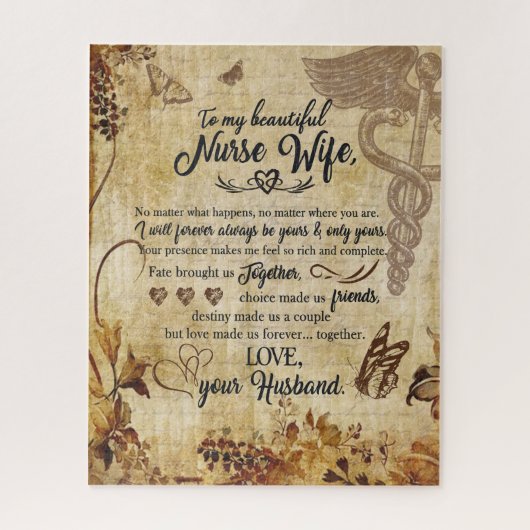 Puzzle Cadeaux de femme infirmière | Lettre À Ma Belle Fe (Vertical)