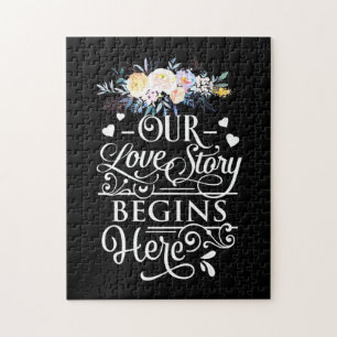 Puzzle Cadeaux de mariage Notre histoire d'amour commen