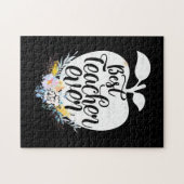 Puzzle Cadeaux Enseignant | Meilleure Fleur d'enseignant (Horizontal)