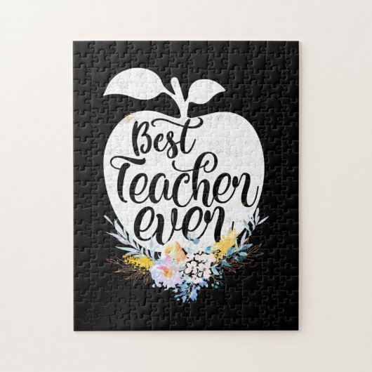 Puzzle Cadeaux Enseignant | Meilleure Fleur d'enseignant (Vertical)