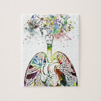 Puzzle Cadeaux Médicale coeur et motif de poumons