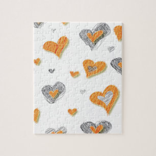 Puzzle Cadeaux motifs griffés tendance gris orange