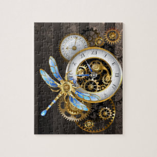 Puzzle Cadran Steampunk avec libellule