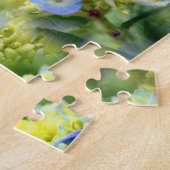 Puzzle Cadre de fleurs Blue Hydrangea Créez votre propre (Côté)