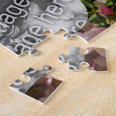 Puzzle Cadre de fleurs roses Créez votre propre photo (Côté)
