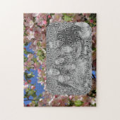 Puzzle Cadre de fleurs roses Créez votre propre photo (Vertical)