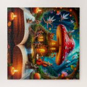 Puzzle Cadre de forêt enchantée avec fées (Horizontal)