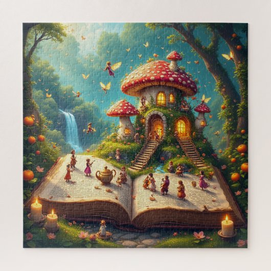 Puzzle Cadre de forêt enchantée avec fées (Vertical)