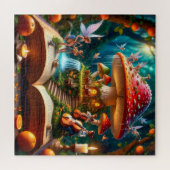 Puzzle Cadre de forêt enchantée avec fées (Horizontal)