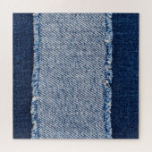 Puzzle Cadre de jean bleu denim fringé. (Horizontal)