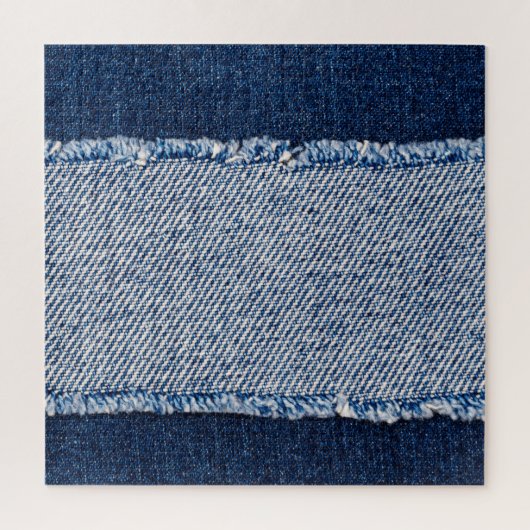 Puzzle Cadre de jean bleu denim fringé. (Vertical)