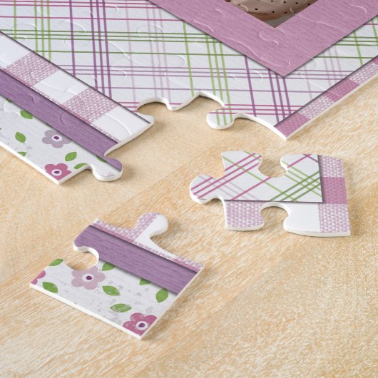 Puzzle Cadre d'image personnalisé avec texte personnalisé (Côté)