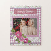 Puzzle Cadre d'image personnalisé avec texte personnalisé (Vertical)