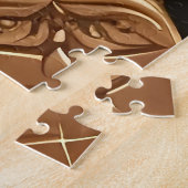 Puzzle Cadre doré complexe avec rose rouge (Côté)