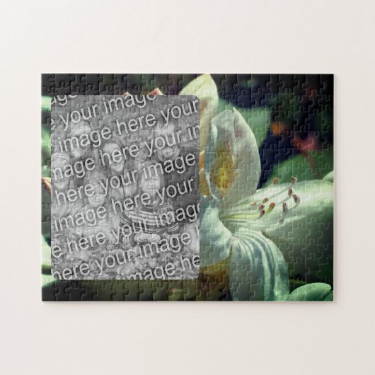 Puzzle Cadre Fleur Azalea Blanc Ajouter Votre Photo (Horizontal)