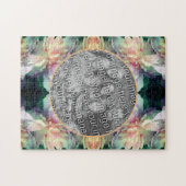 Puzzle Cadres de fleurs de pivoines roses Ajouter votre p (Horizontal)