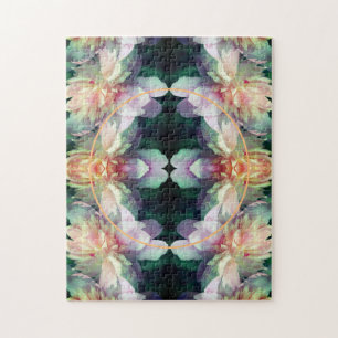 Puzzle Cadres de fleurs de pivoines roses Ajouter votre p