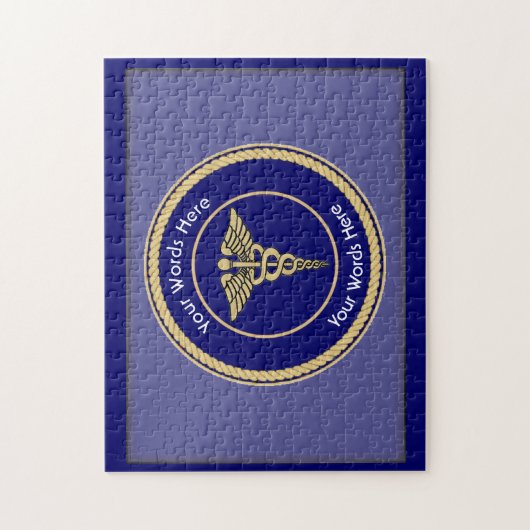 Puzzle Caduceus Rope Shield (Vertical)