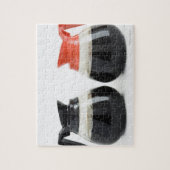 Puzzle Caf. et Decaf. Pots de café en blanc. (Vertical)