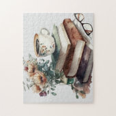 Puzzle Café Boho Floral Vert Aquarelle Brown (Vertical)