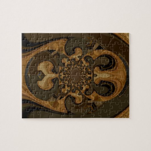 Puzzle Café Brown Flux Kaleidoscope Art Imprimer (Horizontal)