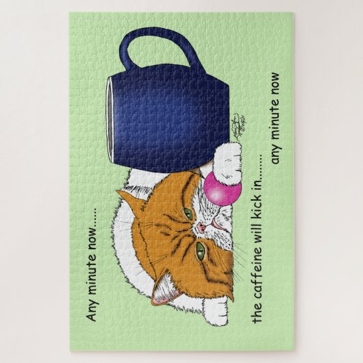 Puzzle Café orange Bleu Mug (Vertical)