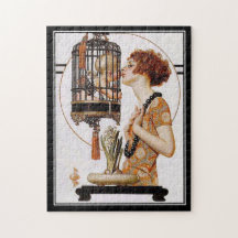 Puzzle Cage de bébé dame vintage