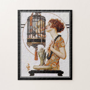 Puzzle Cage de bébé dame vintage