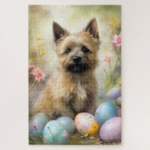 Puzzle Cairn Terrier avec les oeufs de Pâques