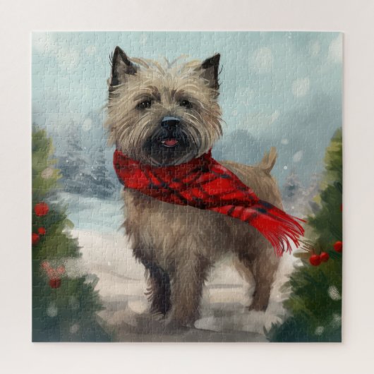 Puzzle Cairn Terrier Dog dans Noël de neige (Vertical)