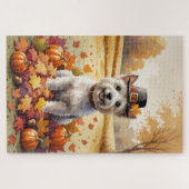Puzzle Cairn Terrier En Automne Quitte L'Art Thanksgiving (Horizontal)