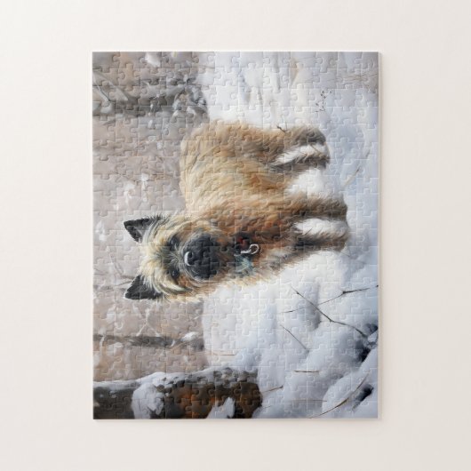 Puzzle Cairn Terrier Qu'Il Neige Noël (Vertical)