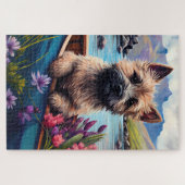 Puzzle Cairn Terrier sur une pagaie : Une aventure Pittor (Horizontal)